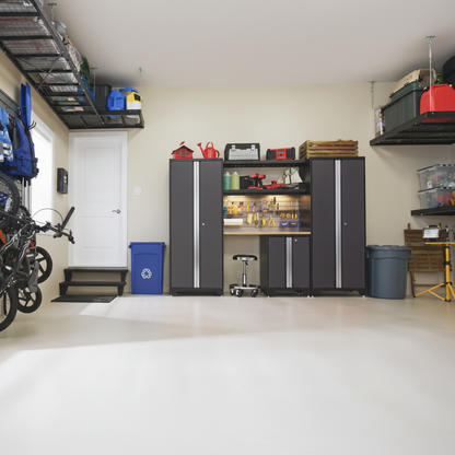 Bold Series 12-Piece 24-Gauge Stainless Steel Garage Storage System in Gray (186 In. W X 77 In. H X 18 In. D)
